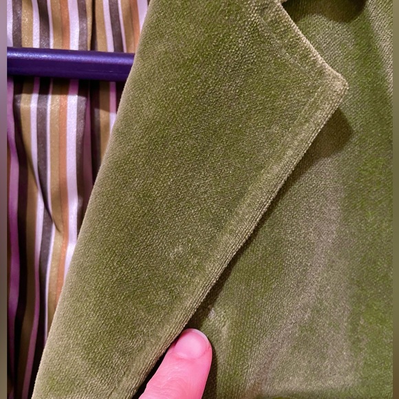 J McLaughlin green velvet blazer jacket women's 6 - Picture 2 of 4